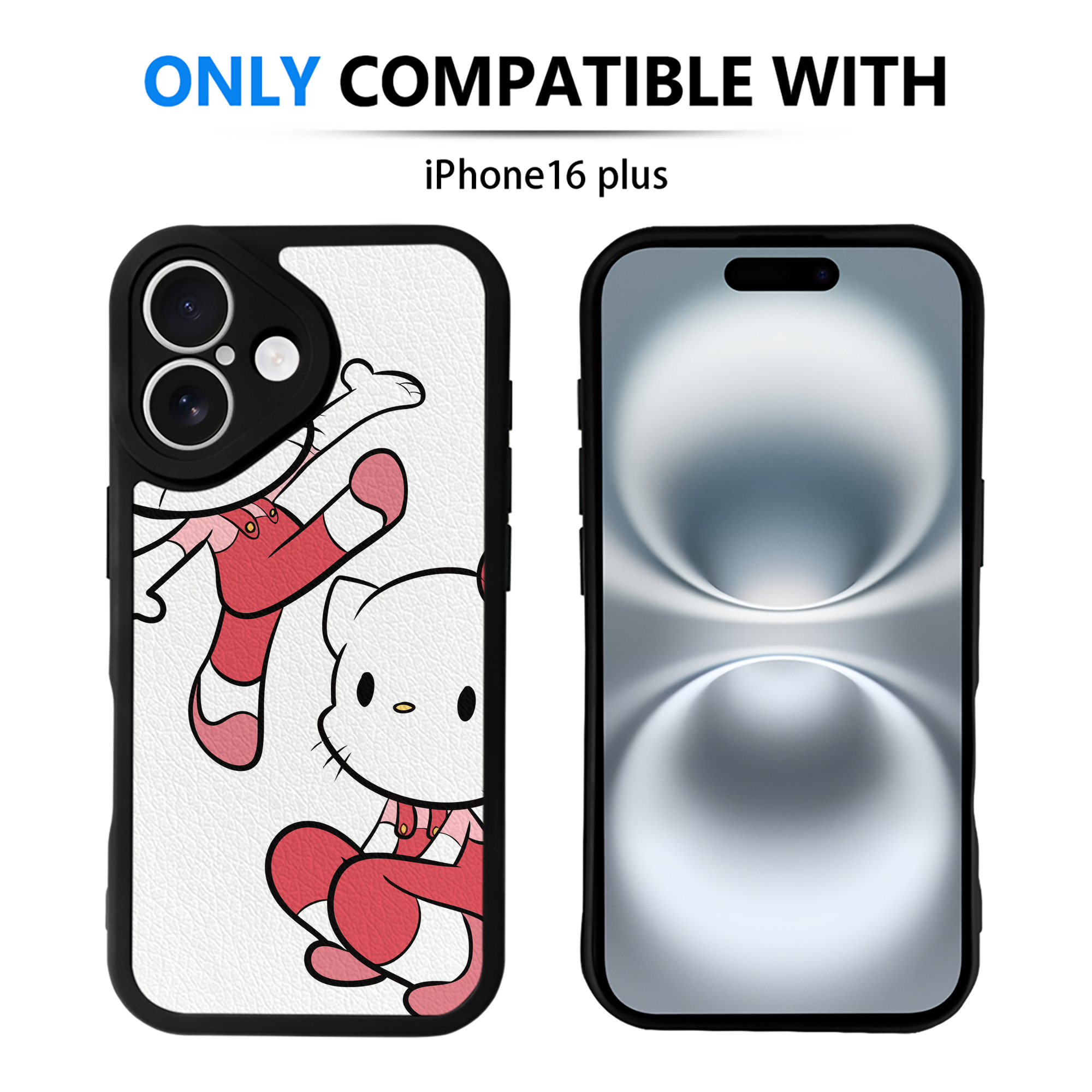 （画像用） Hello Kitty ハローキティ 【iPhone 16シリーズ対応】シリコンスマホケース（レザー調） 材質：シリコン